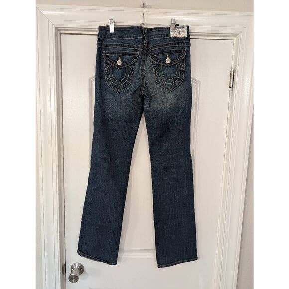 True Religion Becca Mid Rise Bootcut Jeans women's 30 medium wash stitching Y2K - Picture 5 of 7